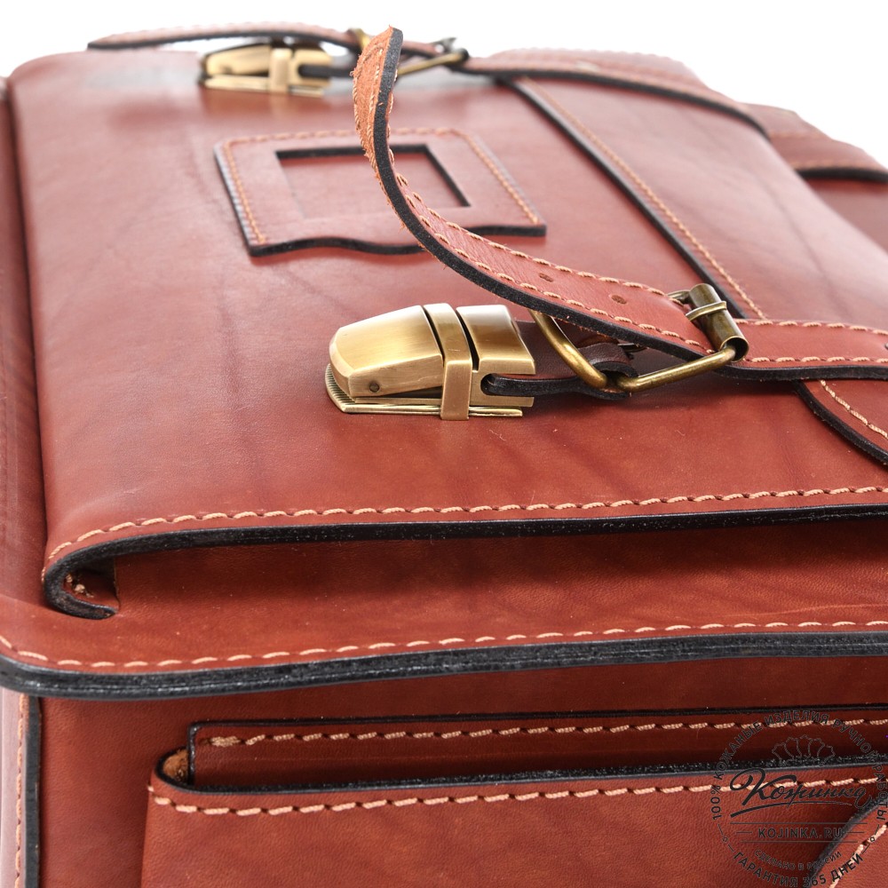 Кожаный портфель-кофр  "Универсал"  (коньяк)